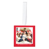 Uw familie 4 fotocollage rood decoratie (Voorkant)