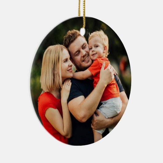 Uw Familie Definitie Foto Kerstmis Keramisch Ornament (Rechts)
