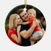 Uw Familie Definitie Foto Kerstmis Keramisch Ornament (Voorkant)
