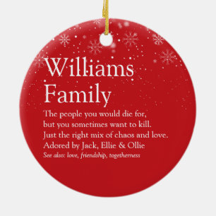 Uw Familie Definitie Foto Kerstmis Keramisch Ornament