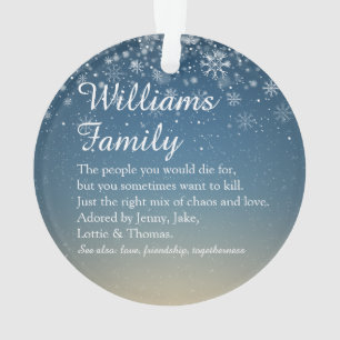 Uw Familie Definitie Gepersonaliseerde Kerstmis Ornament