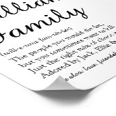 Uw familie definitie script zwart en wit poster (Hoek)