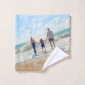 Uw Familie Foto Badhanddoek Set Aangepaste Tekstna Bad Handdoek (Wasdoekje)