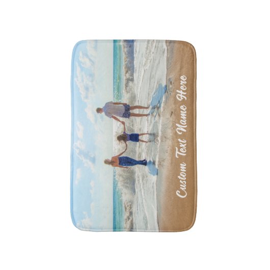 Uw Familie Foto Badmat met Aangepaste Tekst (Voorkant Verticaal)