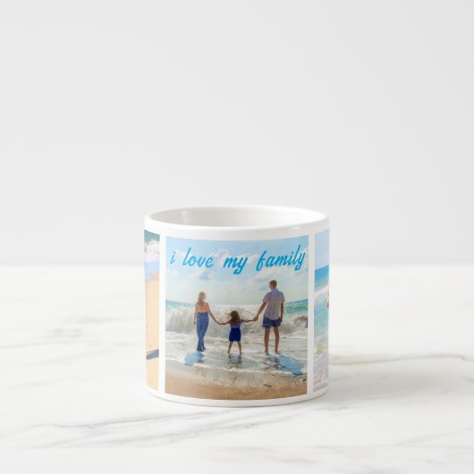Uw Familie Foto Collage Espresso Cup met Tekst Espresso Kop (Voorkant)
