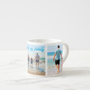 Uw Familie Foto Collage Espresso Cup met Tekst Kop