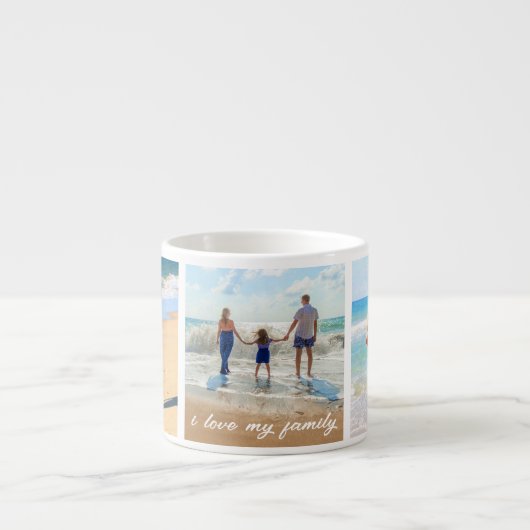 Uw Familie Foto Collage Espresso Cup met Tekst Kop (Voorkant)