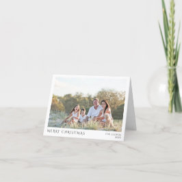 Uw Familie Foto Kerstmis Groet Feestdagen Kaart