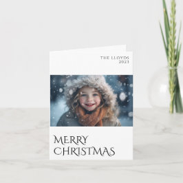 Uw Familie Foto Kerstmis Groet Feestdagen Kaart