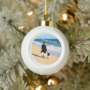 Uw Familie Foto Kerstmis Ornament Aangepaste Tekst