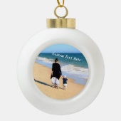 Uw Familie Foto Kerstmis Ornament Aangepaste Tekst (Voorkant)