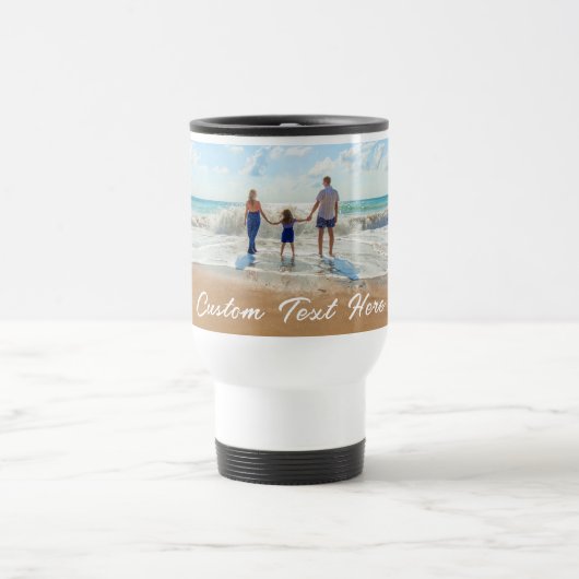Uw Familie Foto Reismok Gift met aangepaste tekst Reisbeker (Center)