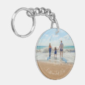 Uw Familie Foto Sleutelhanger Gift met Aangepaste  (Voorkant Links)