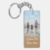 Uw Familie Foto Sleutelhanger Gift met Aangepaste  (Voorkant Links)