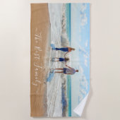 Uw familie Foto Strand Handdoek Tekst De Beste Fam (Voorkant)
