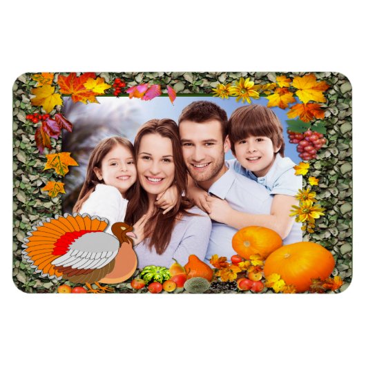 Uw familie Foto Thanksgiving Turkey Magnet Magneet (Horizontaal)