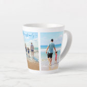 Uw Familie Fotocollage Latte Mok met Tekst (Rechterhoek)