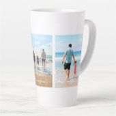 Uw Familie Fotocollage Latte Mok met Tekst (Rechterhoek)