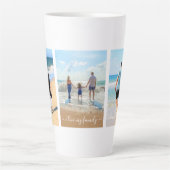 Uw Familie Fotocollage Latte Mok met Tekst (Voorkant)