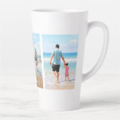 Uw Familie Fotocollage Latte Mok met Tekst (Rechts)