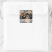 Uw familie kerstfoto vierkante sticker (Tas)