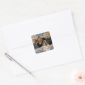 Uw familie kerstfoto vierkante sticker (Envelop)