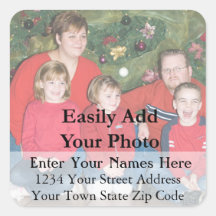 Uw familie Kerstmis foto retour adres label