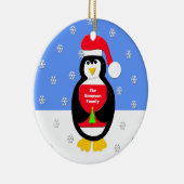 Uw familie kerstversiering - pinguïn keramisch ornament (Rechts)
