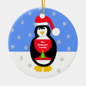 Uw familie kerstversiering - pinguïn keramisch ornament (Voorkant)