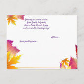 Uw familieforum laat Thanksgiving over Feestdagenkaart (Achterkant)