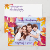 Uw familieforum laat Thanksgiving over Feestdagenkaart (Voorkant / Achterkant)