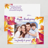 Uw familieforum laat Thanksgiving over Feestdagenkaart (Voorkant / Achterkant)