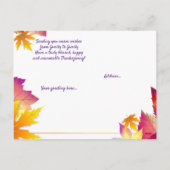 Uw familieforum laat Thanksgiving over Feestdagenkaart (Achterkant)
