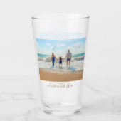 Uw familiefoto en aangepast tekstglas glas (Achterkant)
