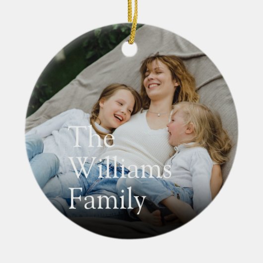 Uw familiefoto en definitie Moderne pret Keramisch Ornament (Voorkant)
