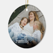 Uw familiefoto en definitie Moderne pret Keramisch Ornament (Links)