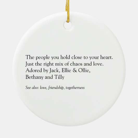 Uw familiefoto en definitie Moderne pret Keramisch Ornament (Achterkant)