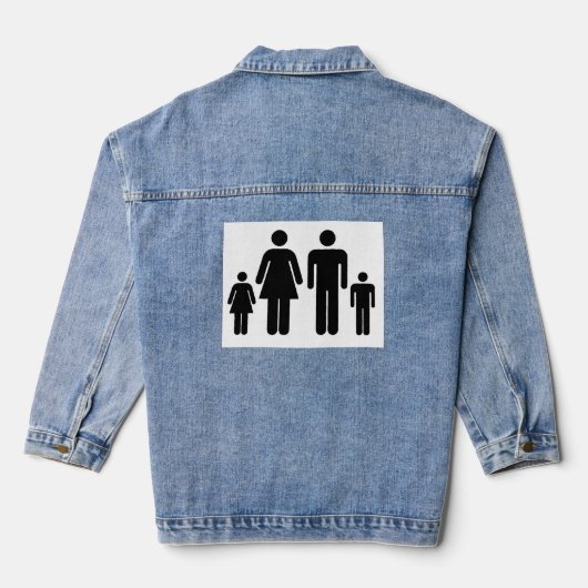 Uw familiefoto op een denim jacket (Achterkant)