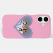 Uw familiefoto Paarse hart roze achtergrond Case-Mate iPhone Case (Achterkant (horizontaal))