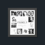 Uw familieleden herinneringen aangepaste fotocolla canvas afdruk<br><div class="desc">Gepersonaliseerd de kunstdrukkunst van het canvas met 12 van uw eigen favoriete foto's die aan een aangepast tekstgebied voor uw familienaam en gevestigde datum grenzen. Het perfecte cadeau voor familie of vrienden. Ziet er goed uit met zwarte en witte of volledige kleurenbeelden. De vierkante foto's van het gebruik voor beste...</div>