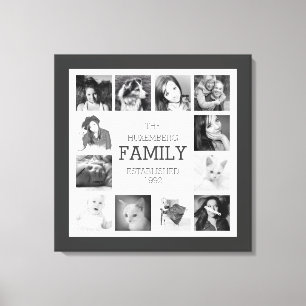 Uw familieleden herinneringen aangepaste fotocolla canvas afdruk