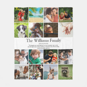 Uw familienaam Definitie 16 foto collage leuk Fleece Deken