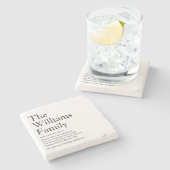 Uw familienaam definitie gepersonaliseerd stenen onderzetter (Zijkant)