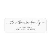 Uw familienaam Elegant Script Lettering Address Etiket (Voorkant)