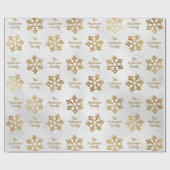 Uw familienaam Gold Snowflake Sjabloon Kerstmis Cadeaupapier (Vlak)