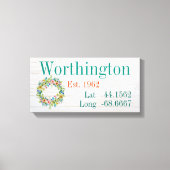 Uw familienaam Latitude en lengte Canvas Afdruk (Voorkant)