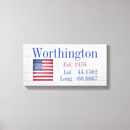 Uw familienaam Latitude en lengte Canvas Afdruk (Voorkant)