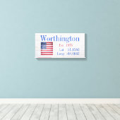 Uw familienaam Latitude en lengte Canvas Afdruk (Insitu (Houten vloer))