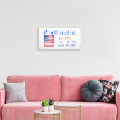 Uw familienaam Latitude en lengte Canvas Afdruk (Insitu (Woonkamer))