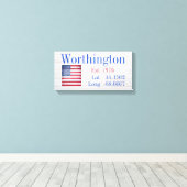 Uw familienaam Latitude en lengte Canvas Afdruk (Insitu (Houten vloer))